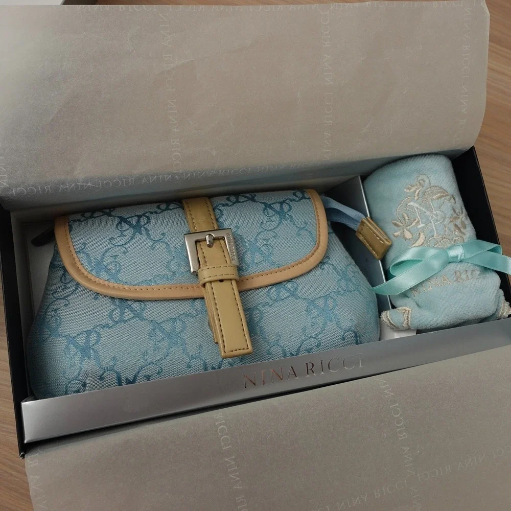 NINA RICCI Bag Blue Purse Small Mother Boy Mom Luxury Gift Set Baby Y2K NEW